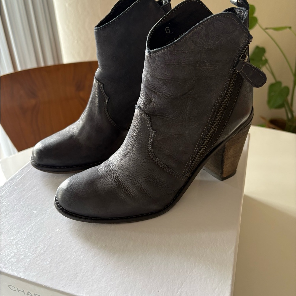 Charles David Ankle Booties with Stacked Heel